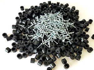 Set of 50 rubber bumper feet 1/2&#034; w * 3/8&#034; h + screws &amp; metal washers built-in for sale