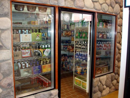 New anthony walk in cooler beer cave entry glass door model 403 with pushbar for sale