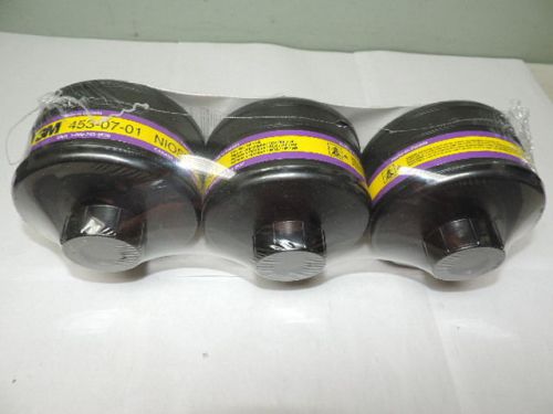 3 ea 3m 453-07-01 niosh mask filter cartridge ov/sd/hf/he expired 2009 hepa alp3 for sale