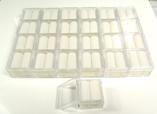 25 pcs 1x1 Square Acrylic Gem Box/Jar White insert storage display gemstone