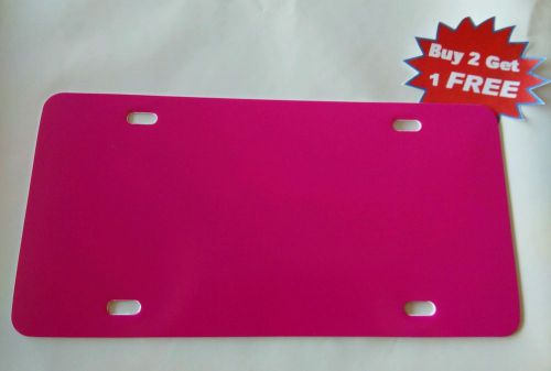 BLANK 6&#034;x12&#034; PLASTIC LICENSE PLATE TAG BRIGHT PINK SUBLIMATION DECAL STICKER