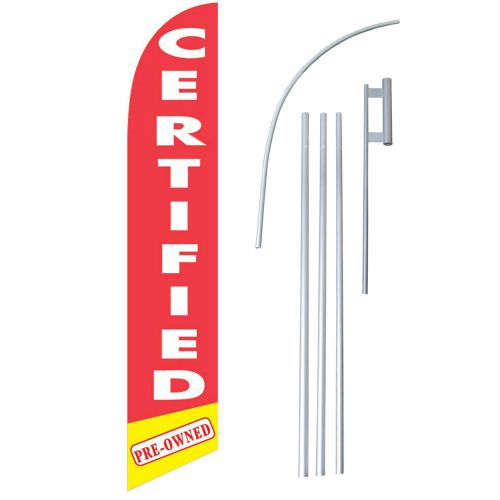 Certified Pre-owned Windless Flag Swooper Full Sleeve Feather Banner 15&#039; Kit USA