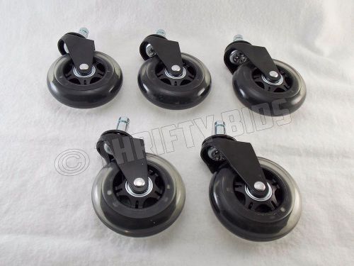 Office Chair 3&#034; Replacement Caster Wheels Set of 5 Universal Rollerblade Style