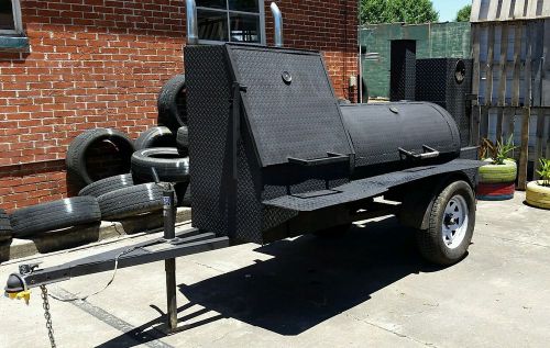 BBQ smoker trailer (reverse flow), grill and fryer