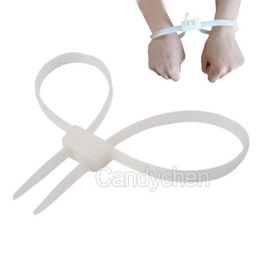 10 Pcs Disposable Flex Double Restraint Zip Tie Self Locking Cuffs Handcuffs