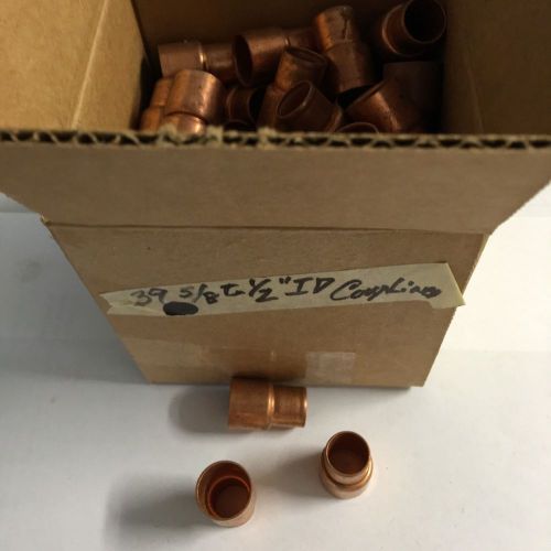 New, Slightly Tarnished  5/8&#034;X1/2&#034; ID Copper coupling Fittings (39)