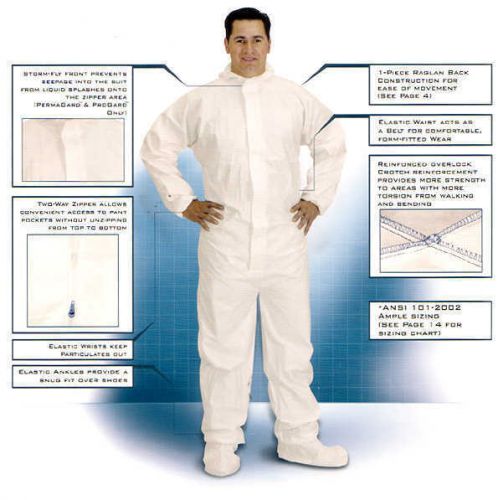 (3)  permagard protective coverall zipper front  2xl for sale