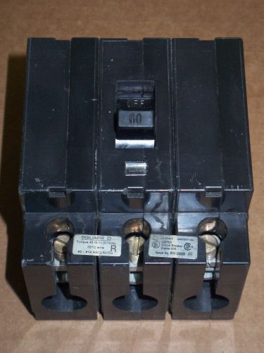Square d ehb4 3 pole 60 amp 480y/277v ehb34060 circuit breaker ehb flaw for sale