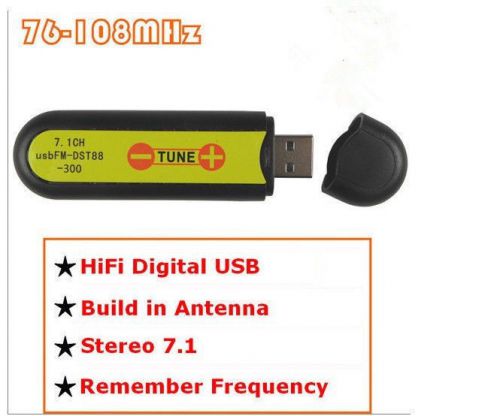 Usbfm-dst88-300 usb fm transmitter wireless sound card stereo 7.1 channel 300m for sale