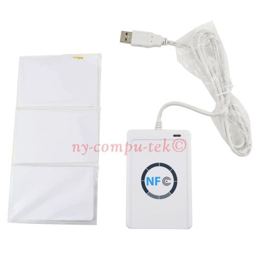 Nfc acr122u rfid contactless smart reader &amp; writer/usb + sdk + mifare ic card for sale
