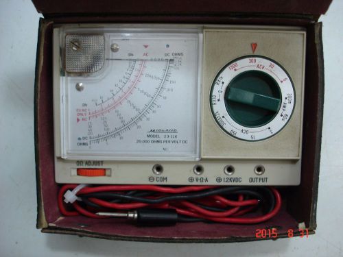 Midland 23-116 analog Volt Ohm Amp meter with case and test leads