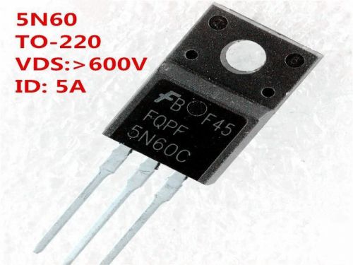 10PCS NEW 5N60 FQPF4N60C N-Channel MOSFET 600V 5A TO-220F Free Shipping