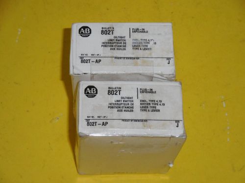 2 NEW 802T- AP ALLEN BRADLEY OILTIGHT LIMIT SWITCH LEVER TYPE , FREE SHIPPING!!!