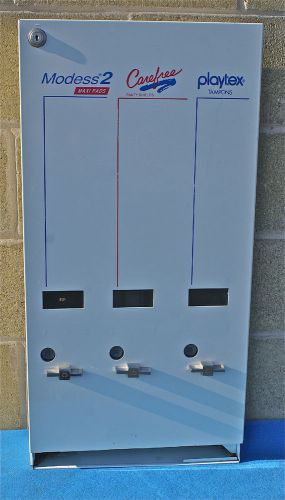 White 3 Slot Metal Sanitary Female Hygiene Napkin Dispenser Receptacle Box
