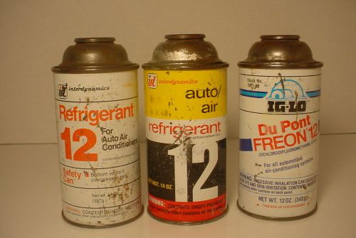 3 Cans 12 oz &amp; 14 oz  R-12 Refrigerant Freon
