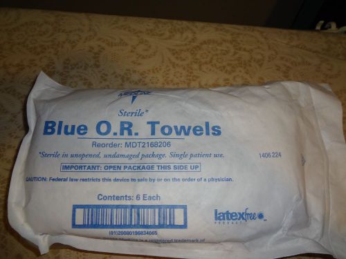 1 Medline OR Sterile Surgical Medical Blue O.R. Towels Drapes 6/pk latex free