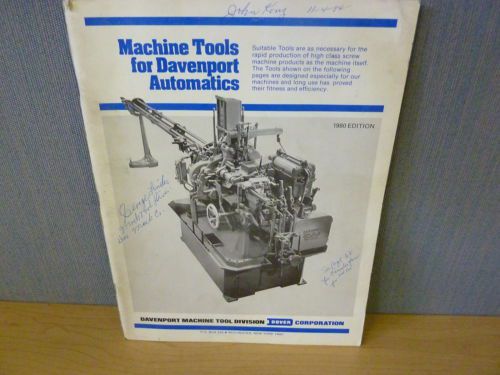 The Davenport Machine Tools Catalog 1980 Edition for Davenport Automatics (11944