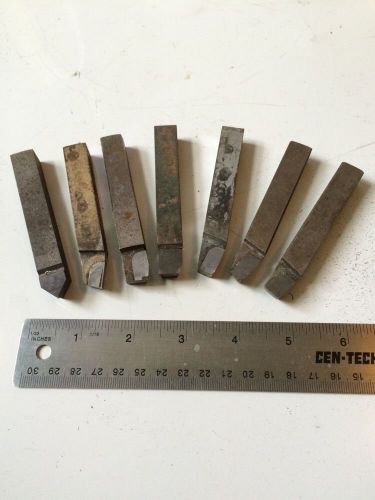 Lot Of (7) 1/2&#034;x3 1/2&#034; Metal Lathe Carbide Tipped Tool Bits-VR Wesson-Carboloy