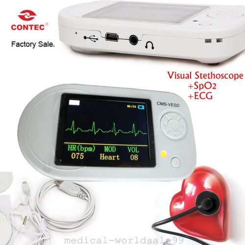 Auscultation device electronic stethoscope+spo2 saturation +ecg+oximeter probe for sale