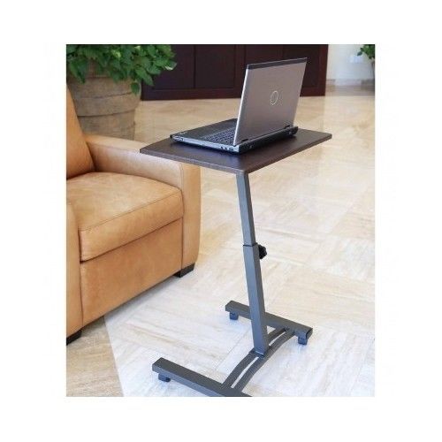 Mobile laptop cart rolling desk table adjustable portable computer stand office for sale