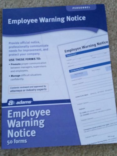 Adams, Employee Warning Notice 89 Total Forms