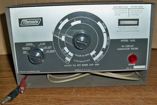 Mercury In-Circuit Capacitor Checker  Model 1400 w/ Manual &amp; Test Leads