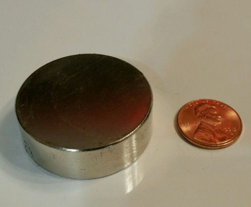 1 Neodymium N52 disk magnet. Strong Rare Earth Magnet.  1-1/2&#034; x 1/2&#034; DAMAGED