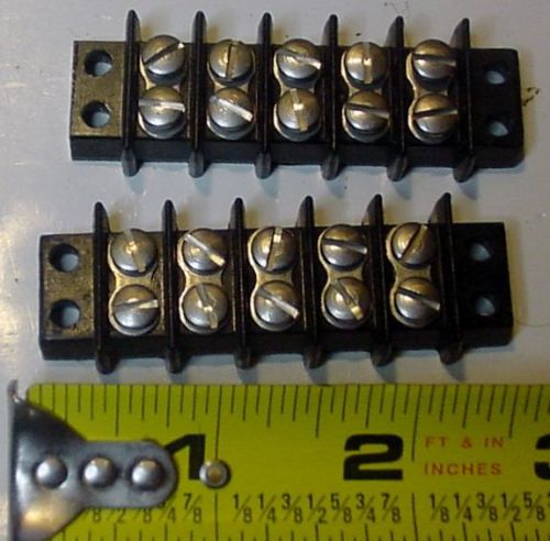 2 Vintage  Small Jone Barrier 5 screw Terminal strips. 2-1/2” L X 7/8” W 3/8&#034; H