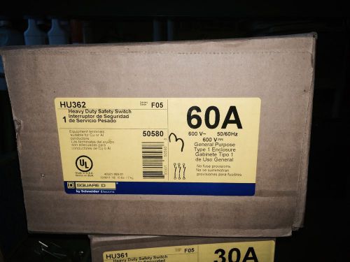 Square d #hu362 heavy duty safety switch 60amp for sale