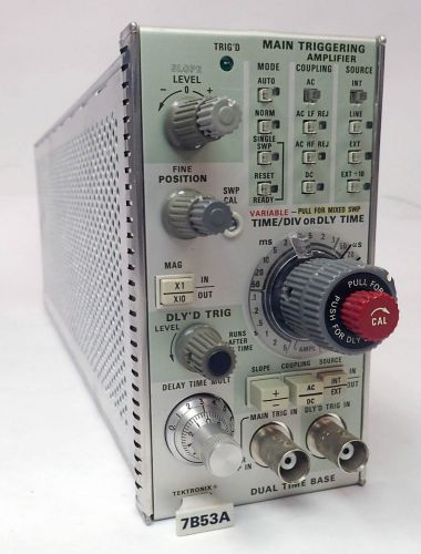 Tektronix 7b53a main triggering amplifier plug-in tested and working for sale