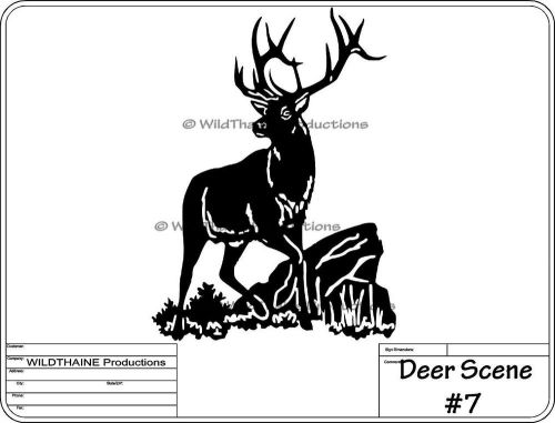 DXF File Deer Scene #7 CNC Plasma Laser Water-jet Router dxf Vector cnc wall art