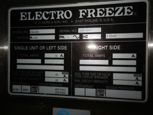 Electro Freeze Single Head CS4-242, Counter Top Ice Cream Machine