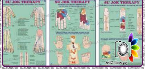 Sujok therapy new chart set of 3 - quick study academics teaching educational for sale