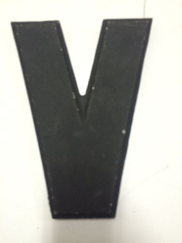 Vtg Wagner Sign Letter &#034;V&#034; Marquee Display Aluminum Hanging Industrial Numbers