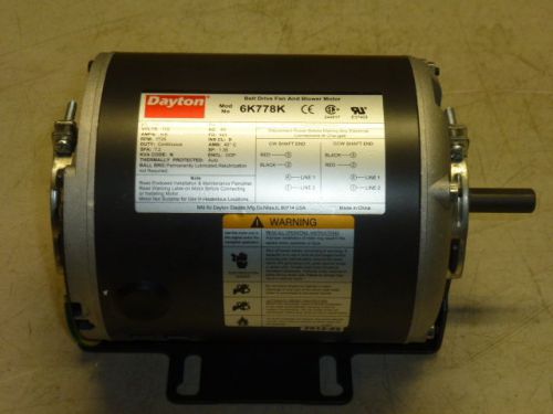 New! dayton belt drive blower motor 1/3hp, 1ph, 1725 rpm, 115v, fr: 48y, 6k778 k for sale