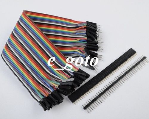 10pcs breakable pin header male + 10pcs socket connector female + 120pcs wire for sale