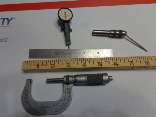 inspection tools,1-2 B&amp;S mics,6 inch ruler,dial indicator,wiggler used,for parts