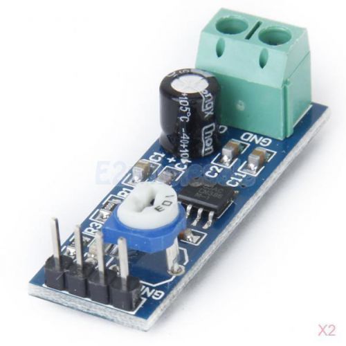 2x lm386 audio amplifier amp module 200 times gain 5-12v adjustable resistance for sale
