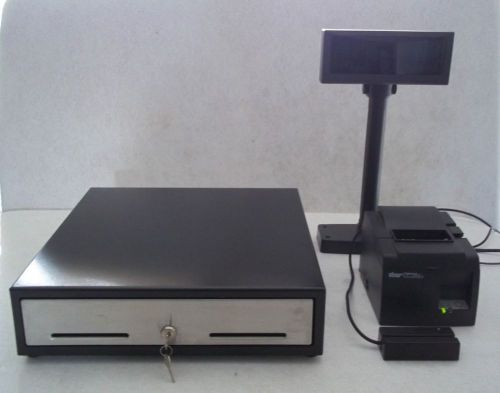 Star TSP100 Thermal Printer w/ Cash Drawer, ID reader &amp; Price Display POS WORKS