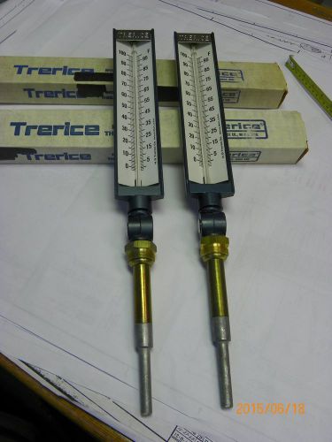 2 each new trerice industrial thermometer/temperature gauge 0-100 f range for sale