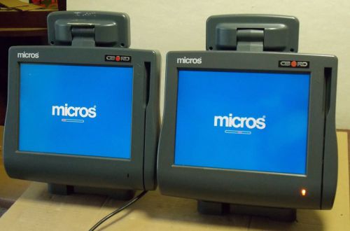 (2) Micros 12&#034; Touchscreen POS Workstation 4 System + Rear View Moniters,Stand