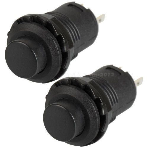 2Pc Black Lockless button reset switch Push OFF- ON Car/Boat/Toys 12mm 427# FHCG