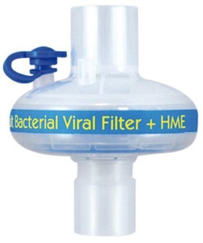 Flexicare adult bacterial/viral filter + hme (with luer lock port) ( 20 pcs ) for sale
