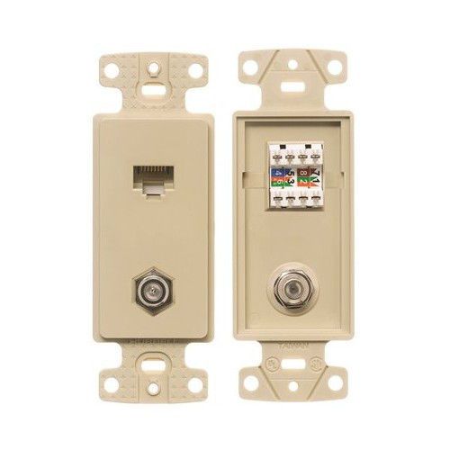 Hubbell NS785I Netselect Plate Frame With 1 F-Type Coax Connector Ivory