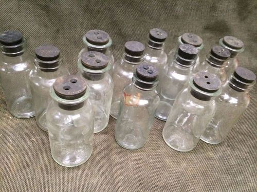 LOT 14 each Glass 250ml Vacuum Bottles w/Rubber filter Lids