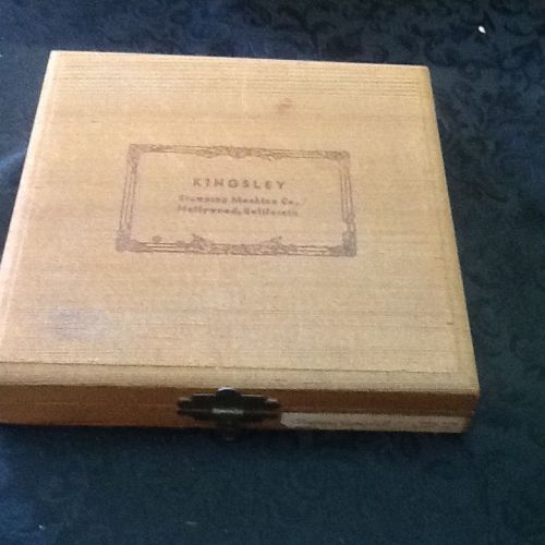 KINGSLEY Stamping Machine Co. Hollywood, Cal. Virginia Campbell Wooden Box