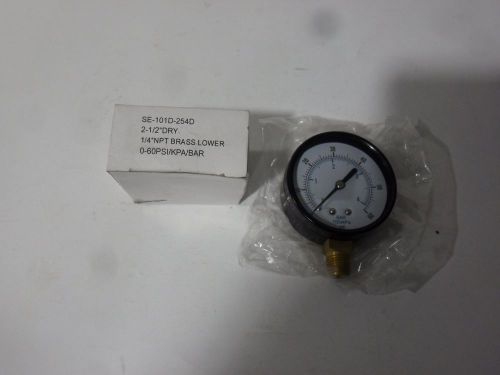 1- 2-SE-101D-254C  2 1/2&#034; dry Gauge 1/4&#034; NPT Brass Lower 0-60 PSI/KPA/Bar