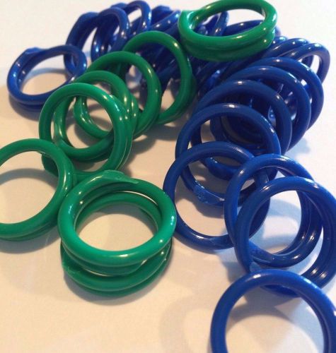 25 Seahawks Color Poultry Spiral ID Leg Bands Size 11 Chicken 11/16&#034; BLUE GREEN