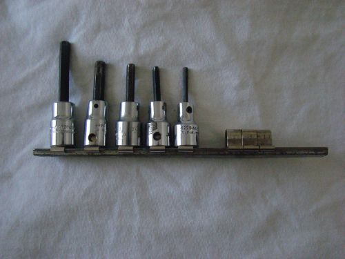 Proto Hex Bit Socket Set of 5 Mix of SAE and Metric 3/8&#039;&#039; Drive