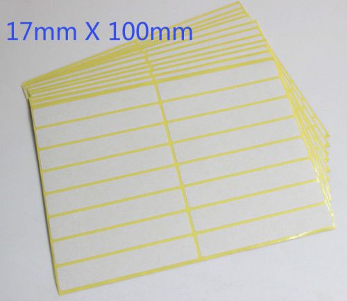 15x16pcs White Paper Self Adhesive Sticker Label Rectangle Blank 17x100mm Matte